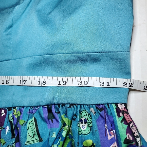 Disney Dress Shop Haunted Mansion Size 2X Teal Retro Style Sleeveless A-Line - Picture 13 of 15